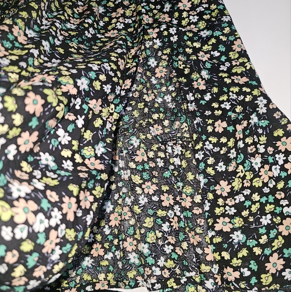 Printed Floral Midi Dress Square Collar Puff Sleeve - Picture 6 of 6